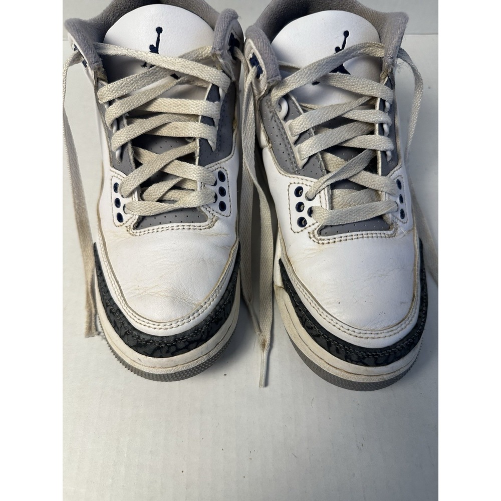 Nike Air Jordan 3 Retro GS Midnight Navy White Cement Size 4.5Y Sneakers Shoes